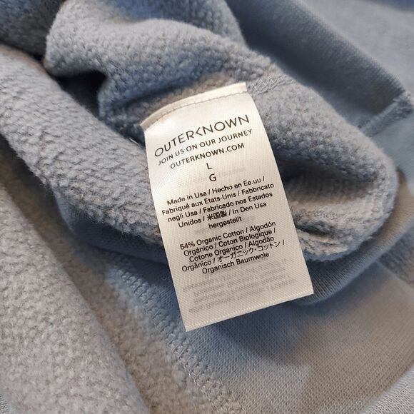 Outerknown Hightide Terry Pullover Hoodie Ash Blue Men's Size L - Picture 4 of 4